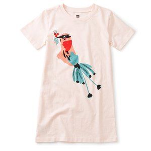Pink & Blue Island Bird Tea Collection Shirt Dress  - Toddler & Girls 5 NWT New